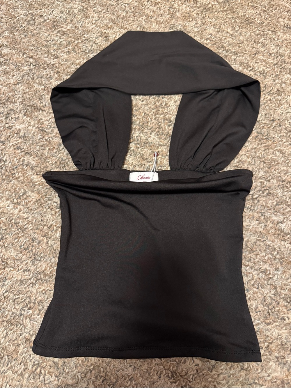 Cherie Attire Tube Halter Top Black NWOT